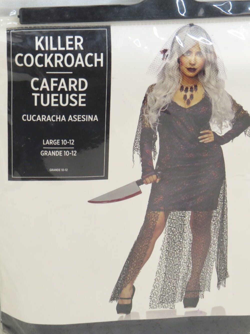 Seeing Red Womens Killer Cockroach Gothic Zombie Bride Costume NWT Large 10-12